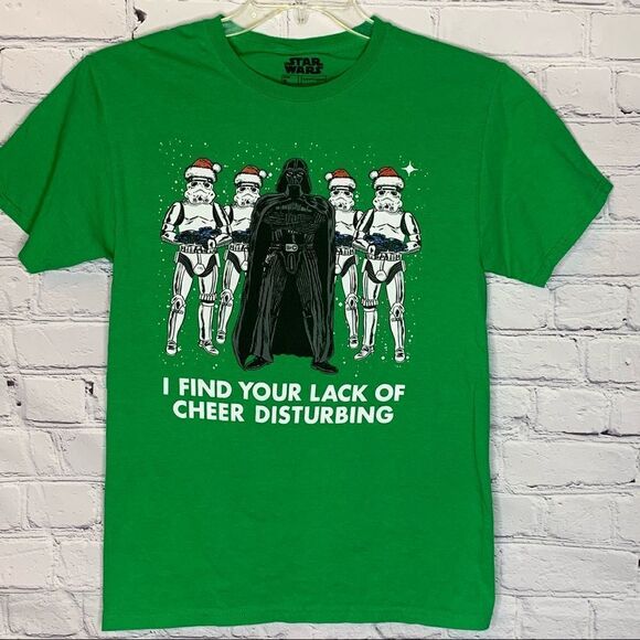 Star Wars Christmas Darth Vader Storm Trooper graphic short sleeve T-shirt - Picture 1 of 6